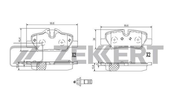 Zekkert BS-1397 Rear disc brake pads, set BS1397