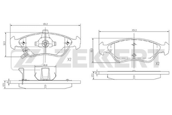 Zekkert BS-2109 Brake Pad Set, disc brake BS2109