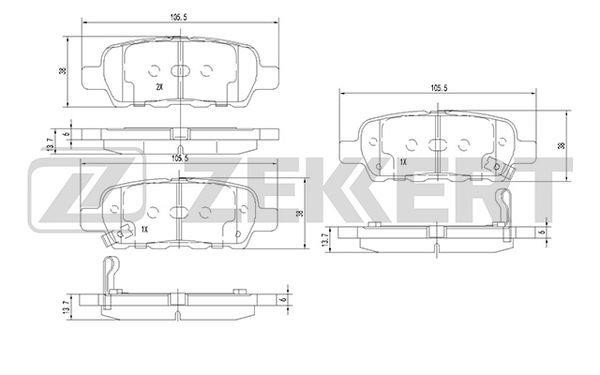 Zekkert BS-1823 Brake Pad Set, disc brake BS1823