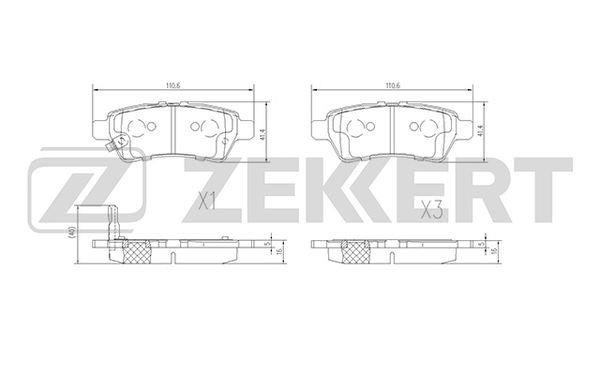 Zekkert BS-2333 Brake Pad Set, disc brake BS2333