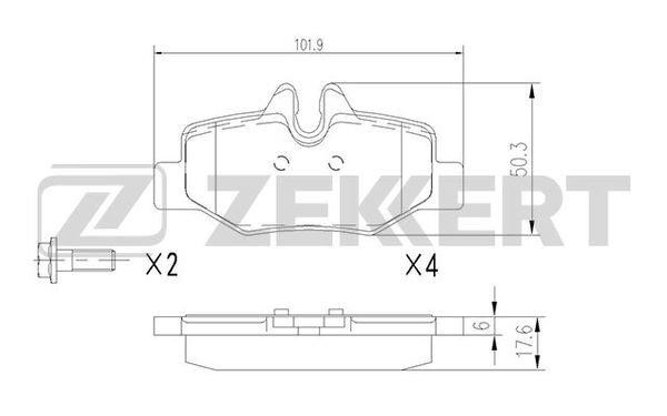 Zekkert BS-1212 Brake Pad Set, disc brake BS1212