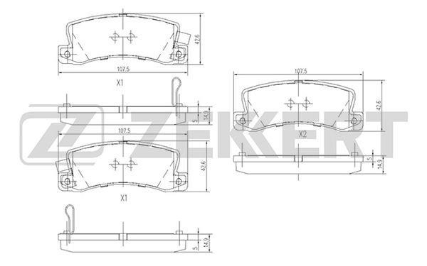 Zekkert BS-1216 Brake Pad Set, disc brake BS1216