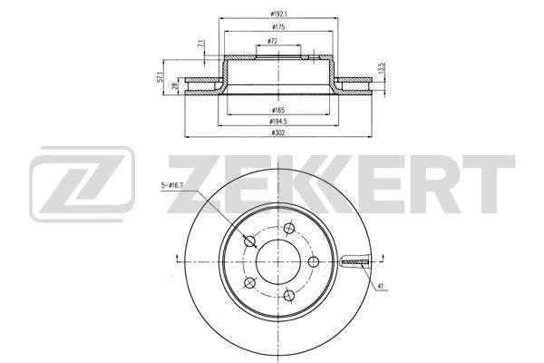Zekkert BS-5760 Front brake disc ventilated BS5760
