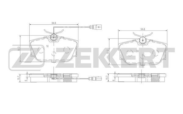 Zekkert BS-2845 Brake Pad Set, disc brake BS2845
