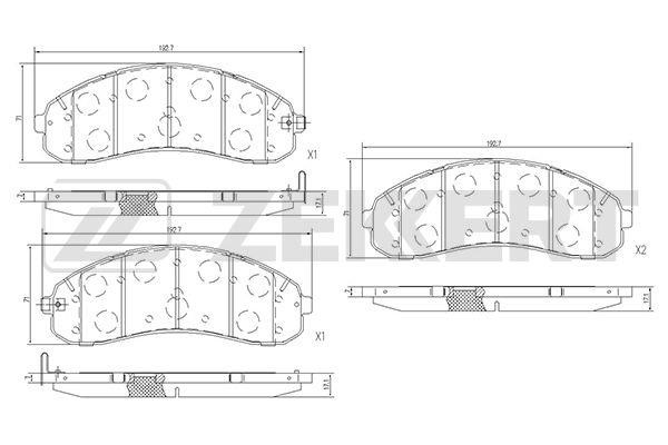 Zekkert BS-2108 Front disc brake pads, set BS2108