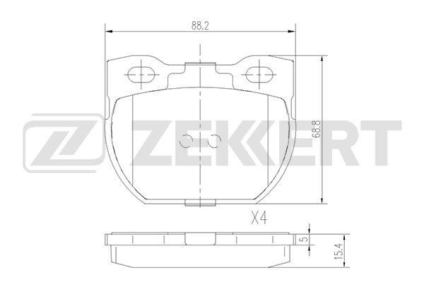Zekkert BS-1826 Rear disc brake pads, set BS1826