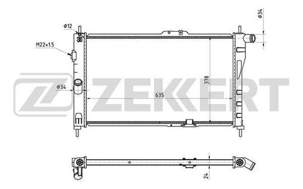 Zekkert MK-1328 Radiator, engine cooling MK1328