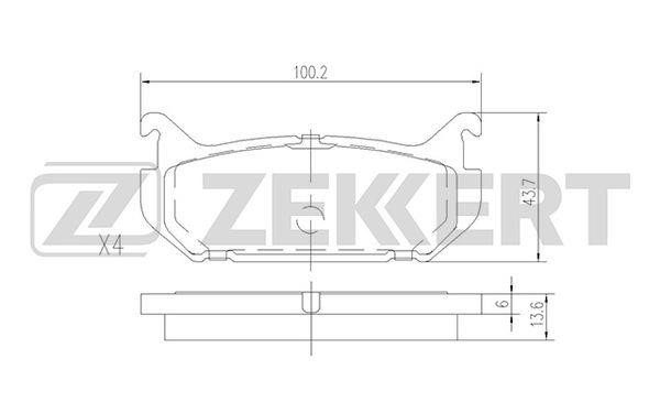 Zekkert BS-2037 Brake Pad Set, disc brake BS2037