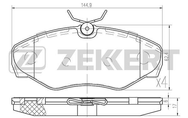 Zekkert BS-1007 Brake Pad Set, disc brake BS1007