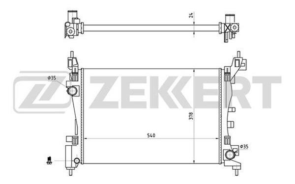 Zekkert MK-1280 Radiator, engine cooling MK1280