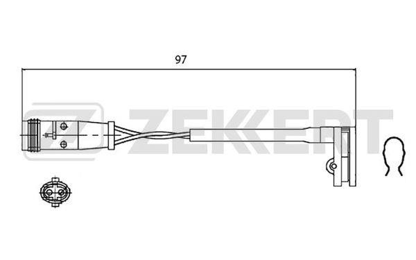 Zekkert BS-8018 Warning Contact, brake pad wear BS8018