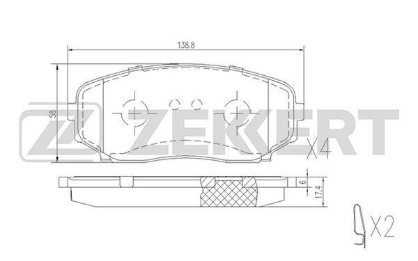 Zekkert BS-1228 Brake Pad Set, disc brake BS1228