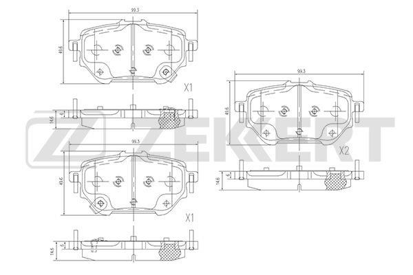 Zekkert BS-1478 Rear disc brake pads, set BS1478