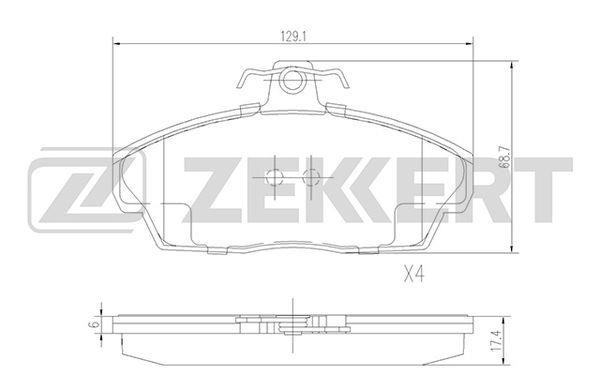 Zekkert BS-2386 Brake Pad Set, disc brake BS2386
