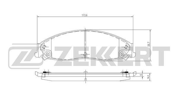 Zekkert BS-2453 Brake Pad Set, disc brake BS2453