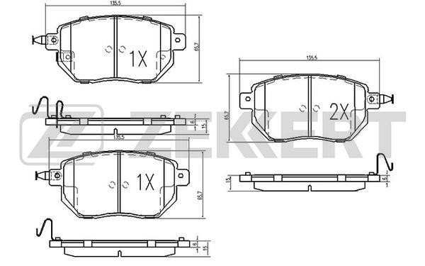 Zekkert BS-1874 Brake Pad Set, disc brake BS1874