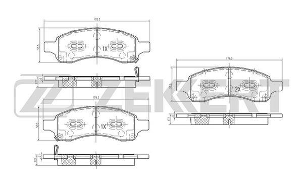 Zekkert BS-2066 Brake Pad Set, disc brake BS2066