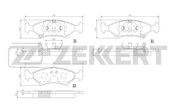 Zekkert BS-1390 Brake Pad Set, disc brake BS1390