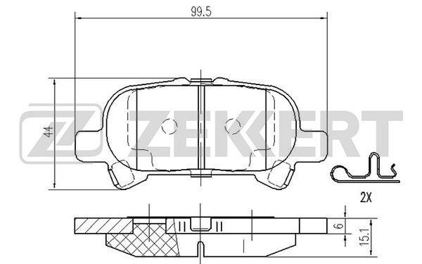 Zekkert BS-2094 Rear disc brake pads, set BS2094