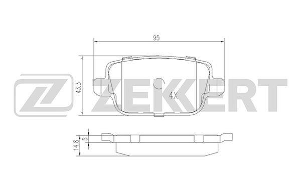 Zekkert BS-2821 Brake Pad Set, disc brake BS2821