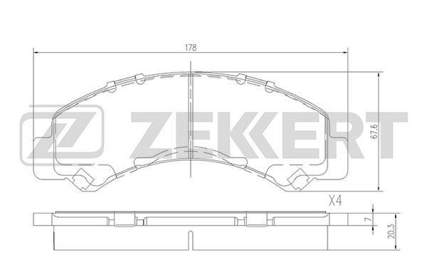 Zekkert BS-2377 Brake Pad Set, disc brake BS2377