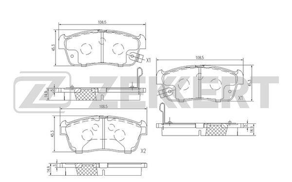 Zekkert BS-1875 Front disc brake pads, set BS1875