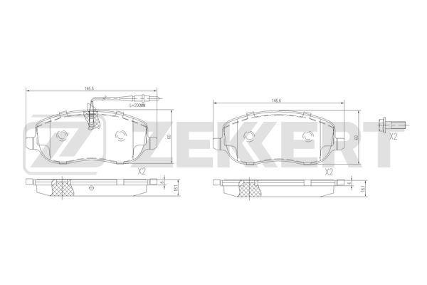 Zekkert BS-1189 Brake Pad Set, disc brake BS1189
