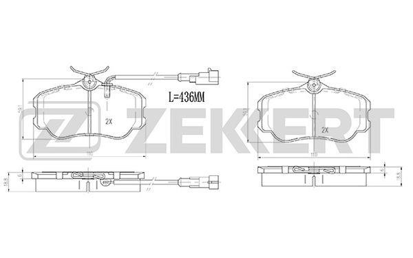 Zekkert BS-2998 Front disc brake pads, set BS2998