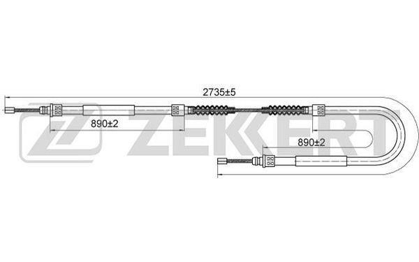 Zekkert BZ-1123 Cable, parking brake BZ1123