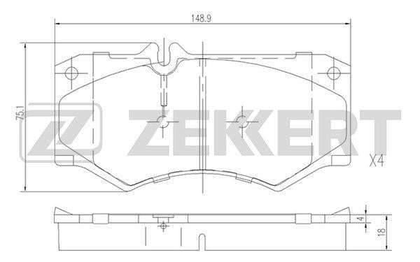 Zekkert BS-1151 Brake Pad Set, disc brake BS1151