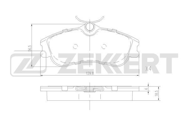 Zekkert BS-2892 Brake Pad Set, disc brake BS2892