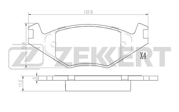 Zekkert BS-2986 Front disc brake pads, set BS2986