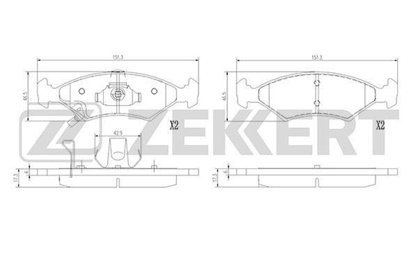 Zekkert BS-1392 Front disc brake pads, set BS1392
