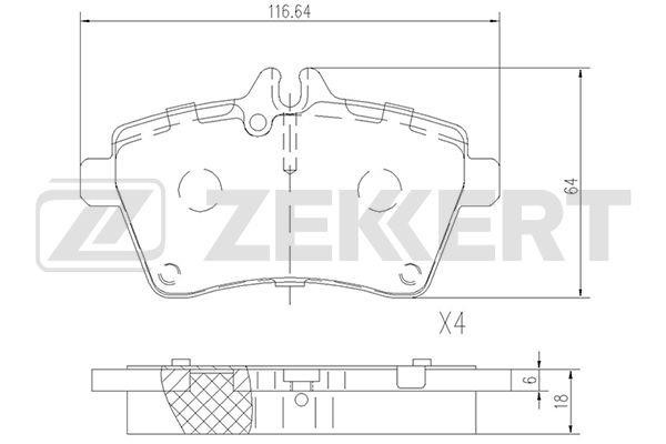 Zekkert BS-2469 Front disc brake pads, set BS2469