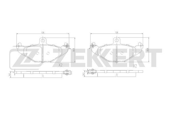 Zekkert BS-1058 Brake Pad Set, disc brake BS1058