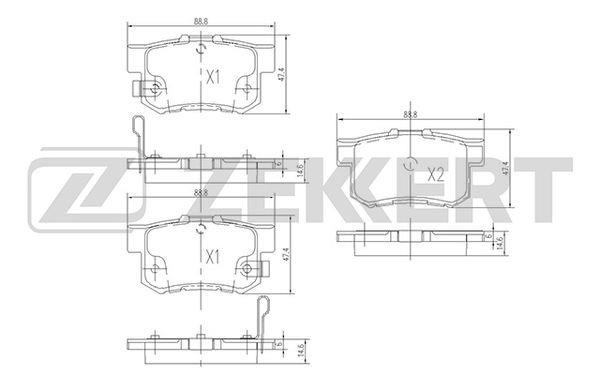 Zekkert BS-1713 Brake Pad Set, disc brake BS1713