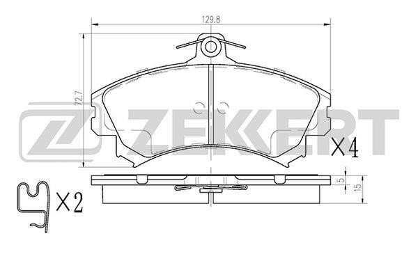 Zekkert BS-2229 Brake Pad Set, disc brake BS2229