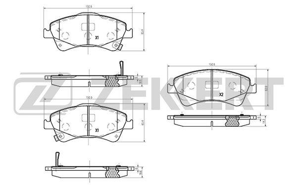 Zekkert BS-1263 Brake Pad Set, disc brake BS1263