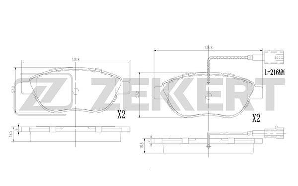 Zekkert BS-2919 Front disc brake pads, set BS2919