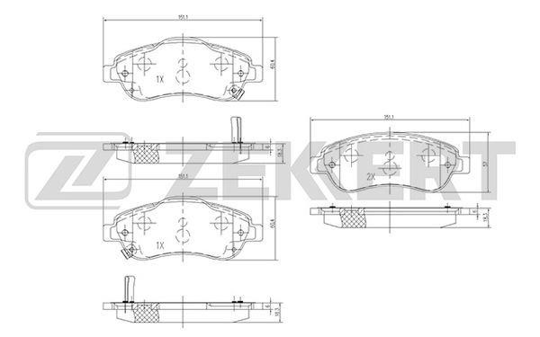 Zekkert BS-1753 Brake Pad Set, disc brake BS1753
