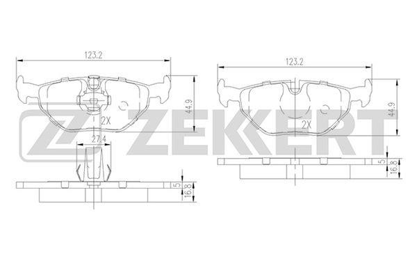 Zekkert BS-2850 Brake Pad Set, disc brake BS2850