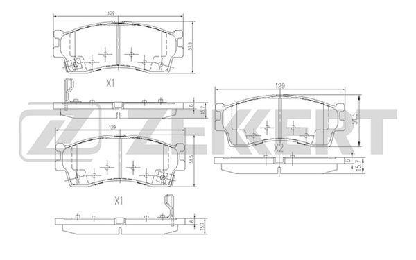 Zekkert BS-1904 Brake Pad Set, disc brake BS1904