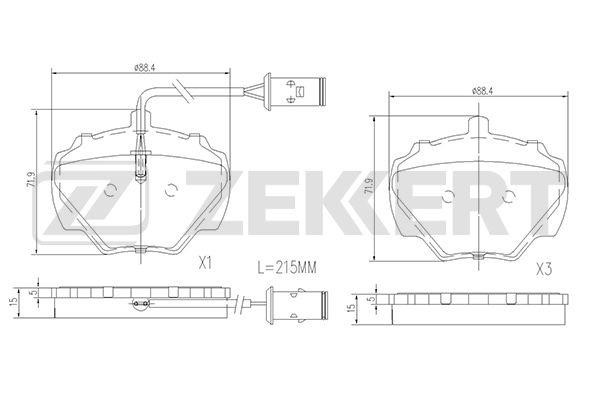 Zekkert BS-1830 Rear disc brake pads, set BS1830