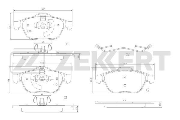 Zekkert BS-1318 Brake Pad Set, disc brake BS1318