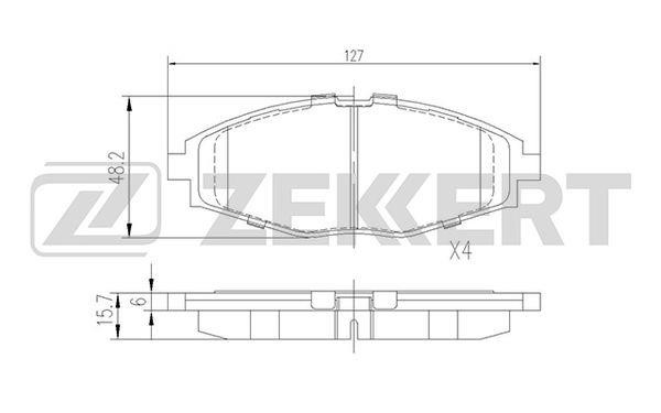 Zekkert BS-1285 Brake Pad Set, disc brake BS1285