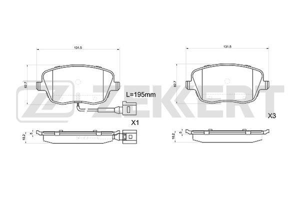 Zekkert BS-1043 Brake Pad Set, disc brake BS1043