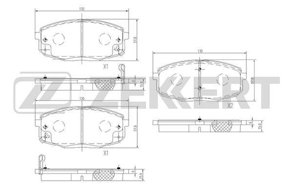 Zekkert BS-1762 Brake Pad Set, disc brake BS1762