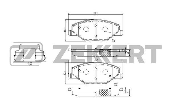 Zekkert BS-1251 Brake Pad Set, disc brake BS1251