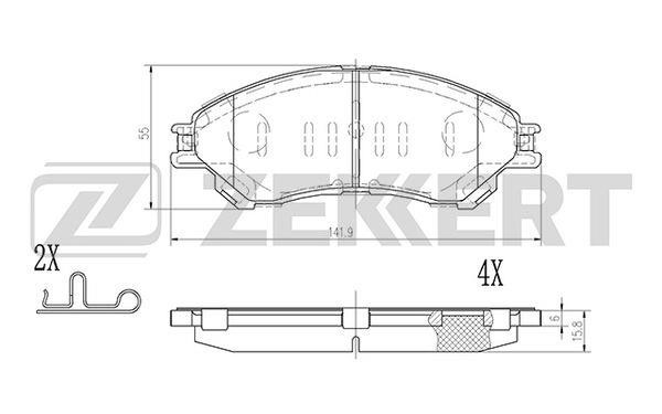 Zekkert BS-2974 Brake Pad Set, disc brake BS2974