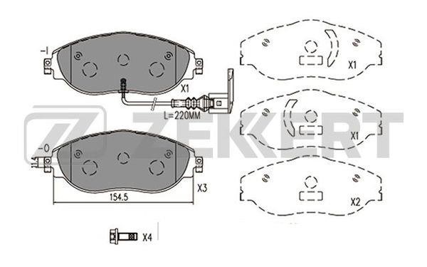 Zekkert BS-2457 Brake Pad Set, disc brake BS2457